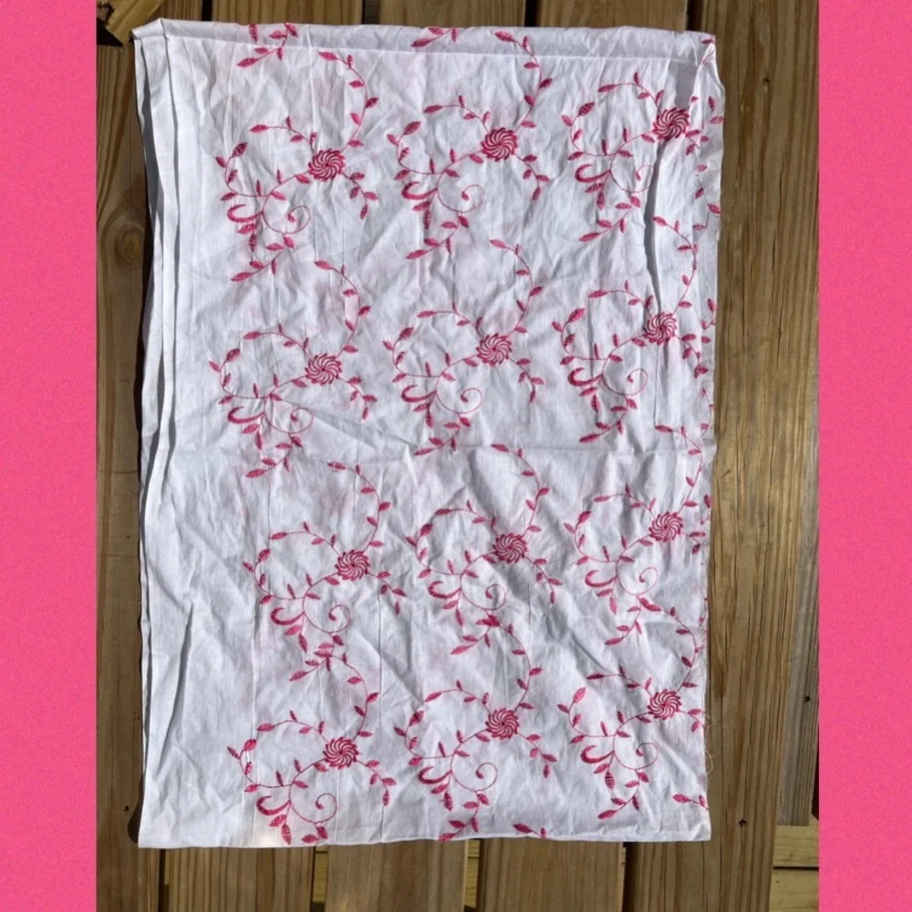- Pink Floral Embroidered Infinity Scarf! NEW!
